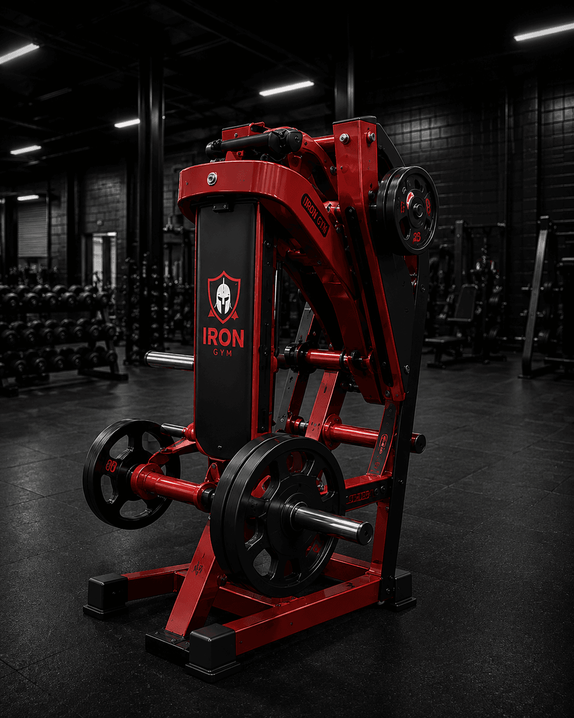 Professional gym machine customized in red